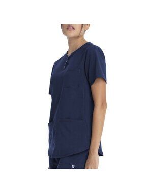 Scrubstar Women's Supreme Stretch V-Neck Scrub Top in Indigo Blue - XS